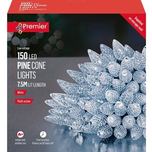 Premier Pine Cone String Lights 150 White Leds Multi Action 7.5m Timer Christmas Lights Premier Pine Cone String Lights 150 White Leds Multi Action 7.5m Timer Christmas Lights
