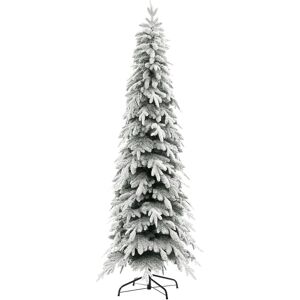 Homcom 7ft Pencil Artificial Christmas Tree, Snow Flocked Xmas Tree With Downsw Homcom 7ft Pencil Artificial Christmas Tree, Snow Flocked Xmas Tree With Downsw