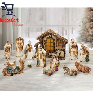 Signature Hand Painted Nativity 14 Piece Set Christmas Xmas Ornament Decoration Signature Hand Painted Nativity 14 Piece Set Christmas Xmas Ornament Decoration