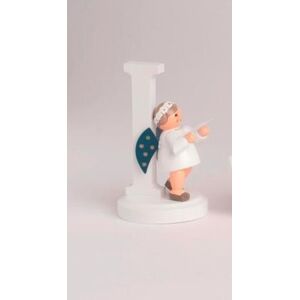 Kwo Kunstgewerbe-Werkstätten Olbernhau Gmbh Miniature Figure Angel With Letter "I" Wxdxh= 4x4x7cm New Wooden Figure Winter Kwo Kunstgewerbe-Werkstätten Olbernhau Gmbh Miniature Figure Angel With Letter "I" Wxdxh= 4x4x7cm New Wooden Figure Winter