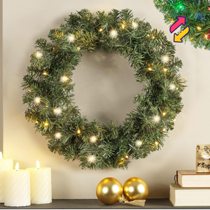 Branded 50cm Colour Changing Pre-Lit Wreath Christmas Green Front Door Wreath - 40 Warm Branded 50cm Colour Changing Pre-Lit Wreath Christmas Green Front Door Wreath - 40 Warm