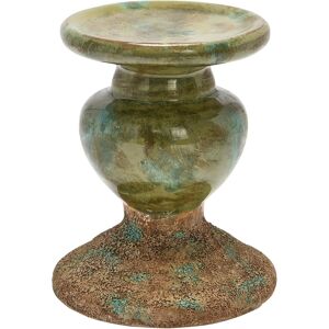 Creative Labs Co-Op Two Tone Distressed Green Terracotta Sculpture Candle Holder Creative Labs Co-Op Two Tone Distressed Green Terracotta Sculpture Candle Holder