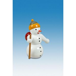 Kde Kunstgewerbliche Drechslerei Ellmann Wooden Snowman Hiker - Christmas Snowman Figurine Kde Kunstgewerbliche Drechslerei Ellmann Wooden Snowman Hiker - Christmas Snowman Figurine