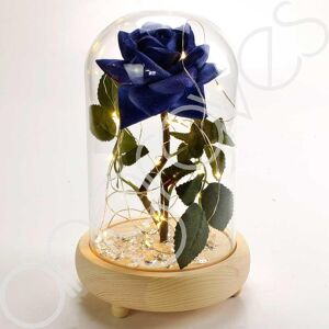 Angraves Beautiful Blue Handmade Enchanted Rose In Glass Dome Bell Jar & Pretty Led Light Angraves Beautiful Blue Handmade Enchanted Rose In Glass Dome Bell Jar & Pretty Led Light