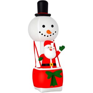 Homcom 8ft Christmas Inflatable Santa Claus On Snowman Hot Air Balloon W/ Light Homcom 8ft Christmas Inflatable Santa Claus On Snowman Hot Air Balloon W/ Light