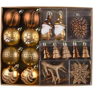 Valery Madelyn Christmas Baubles,40pcs 5-9cm Copper And Gold Shatterproof Ball Valery Madelyn Christmas Baubles,40pcs 5-9cm Copper And Gold Shatterproof Ball