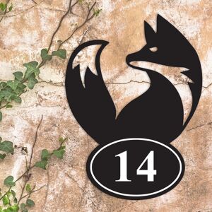 Black Country Metal Works Personalised Simplistic Fox Black Iron House Number Sign Black Country Metal Works Personalised Simplistic Fox Black Iron House Number Sign
