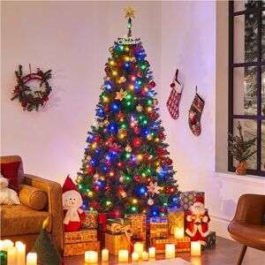 Ukmart365 Pre-Lit Artificial Christmas Tree Hinged Fir Led Lights Foldable Stand 5/6/7 Ft Ukmart365 Pre-Lit Artificial Christmas Tree Hinged Fir Led Lights Foldable Stand 5/6/7 Ft