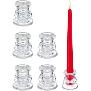 Relaxdays 12x Glass Candle Holders – Set With Taper Candle Holders & Table Lamps Relaxdays 12x Glass Candle Holders – Set With Taper Candle Holders & Table Lamps
