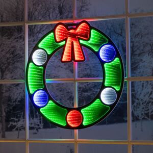 Christow Christmas Infinity Light Led Xmas Wreath Indoor Hanging Door Decoration 60cm Christow Christmas Infinity Light Led Xmas Wreath Indoor Hanging Door Decoration 60cm