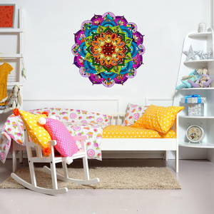 Does Not Apply Rainbow Flower Mandala Wall Sticker Art Decal Bedroom Mural Home (60cm Width X 6 Does Not Apply Rainbow Flower Mandala Wall Sticker Art Decal Bedroom Mural Home (60cm Width X 6