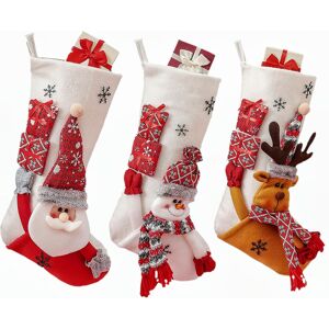 Branded Large Christmas Stockings Pack Of 3, Santa, Snowman, Reindeer Xmas Christmas Sto Branded Large Christmas Stockings Pack Of 3, Santa, Snowman, Reindeer Xmas Christmas Sto