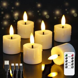 Yeelida Rechargeable Flameless 4cm X6.5cm Tea Light Led Candles With Remote & T Yeelida Rechargeable Flameless 4cm X6.5cm Tea Light Led Candles With Remote & T