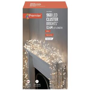 Christmas Crackers White Cluster Xmas Lights Multi Action With Clear Cable & Timer 22m 960 Leds Christmas Crackers White Cluster Xmas Lights Multi Action With Clear Cable & Timer 22m 960 Leds