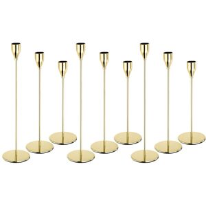 Uxcell 9pcs Bright Gold Candlestick Taper Candle Holders For 3/4" Taper Candles Uxcell 9pcs Bright Gold Candlestick Taper Candle Holders For 3/4" Taper Candles