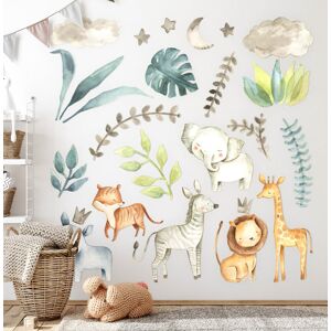 Coloray Stickers Wall Kids Room Decoration Decal Decor Cute Animals In Pastel Boho Style Coloray Stickers Wall Kids Room Decoration Decal Decor Cute Animals In Pastel Boho Style