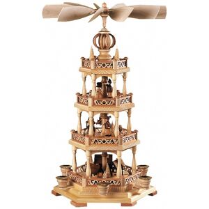 Müller German Christmas Pyramid Erzgebirge Motif, 3-Tier, Height 58 Cm /.. Mu 10512 New Müller German Christmas Pyramid Erzgebirge Motif, 3-Tier, Height 58 Cm /.. Mu 10512 New