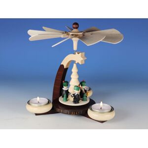 Kunsthandwerk Ullrich Design Tealight Pyramid Dark Brown / Natural "Miners" For Tealights 19.5x19cm Kunsthandwerk Ullrich Design Tealight Pyramid Dark Brown / Natural "Miners" For Tealights 19.5x19cm