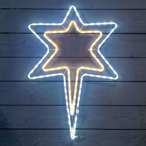 Christmas Star Light Flashing Led Wall Decoration Rope Silhouette H82cm Christow Christmas Star Light Flashing Led Wall Decoration Rope Silhouette H82cm Christow