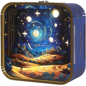 Sodial 2x(Hand Cartoon Diy Wooden Stereo Atmosphere Lights Graduation Season9481 Sodial 2x(Hand Cartoon Diy Wooden Stereo Atmosphere Lights Graduation Season9481