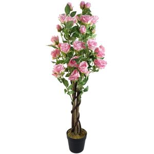 Leaf Artificial Pink Rose Tree 105cm Flowering Blossom Leaf Artificial Pink Rose Tree 105cm Flowering Blossom