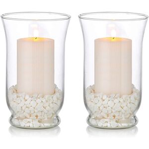 Glasseam Glass Pillar Candle Holders 2 Pcs Hurricane Candle Holder For Ø 80 X 150mm Can Glasseam Glass Pillar Candle Holders 2 Pcs Hurricane Candle Holder For Ø 80 X 150mm Can