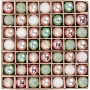 Valery Madelyn 49pcs 3cm Green And Pink Gold Baubles For Christmas Tree, Shatte Valery Madelyn 49pcs 3cm Green And Pink Gold Baubles For Christmas Tree, Shatte