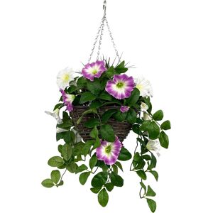 Greenbrokers Hanging Basket, Faux Silk, Pink And White, 25cm Greenbrokers Hanging Basket, Faux Silk, Pink And White, 25cm