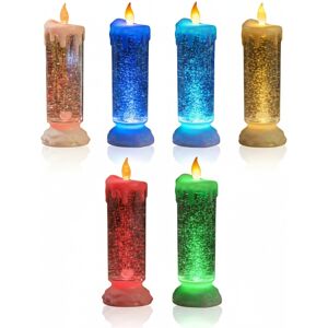 4 Pack Led Christmas Glitter Candle Colour Changing Water Spinner H24cm Uk 4 Pack Led Christmas Glitter Candle Colour Changing Water Spinner H24cm Uk