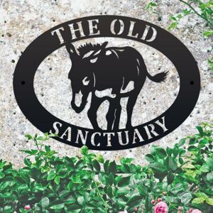 Black Country Metal Works New Black Donkey Iron Oval House Name Sign Black Country Metal Works New Black Donkey Iron Oval House Name Sign