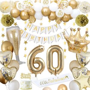 60th Birthday Decorations, Gold 60th Birthday Decorations For Men Women Gold Whi 60th Birthday Decorations, Gold 60th Birthday Decorations For Men Women Gold Whi