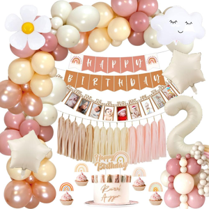 Does Not Apply 2nd Birthday Decoration For Girls, Retro Pink Birthday Balloons With Number 2 Ba Does Not Apply 2nd Birthday Decoration For Girls, Retro Pink Birthday Balloons With Number 2 Ba