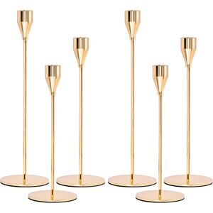 Pesonlook Gold Candle Holders Set Of 6,Candlestick Holders Metal Tall Candle Stand For Ta Pesonlook Gold Candle Holders Set Of 6,Candlestick Holders Metal Tall Candle Stand For Ta