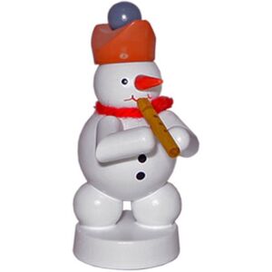 Fa. Volker Zenker Erzgebirgische Volkskunst Christmas Decoration Snowman Musikant With Flute Height 8cm New Collectible Hol Fa. Volker Zenker Erzgebirgische Volkskunst Christmas Decoration Snowman Musikant With Flute Height 8cm New Collectible Hol