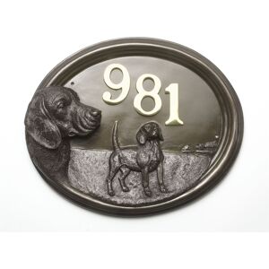 Black Country Metal Works Beagle - Dog House Sign / Plaque With Number Black Country Metal Works Beagle - Dog House Sign / Plaque With Number