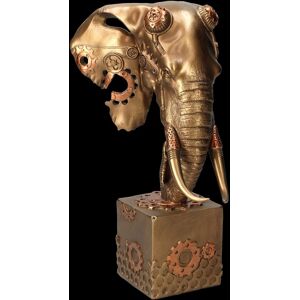 Figuren Shop Gmbh Steampunk Elephants Figurine - Mechaphant Fantasy Elephant Head Deco 29cm Gold Figuren Shop Gmbh Steampunk Elephants Figurine - Mechaphant Fantasy Elephant Head Deco 29cm Gold