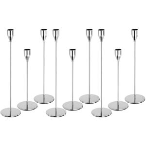 Uxcell Silver Candlestick Taper Candle Holders Set Of 9 For 3/4" Taper Candles Uxcell Silver Candlestick Taper Candle Holders Set Of 9 For 3/4" Taper Candles