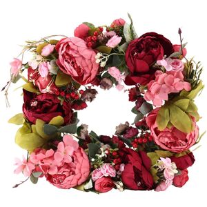 Sodial 16 Inch Peony Wreath Artificial Flower Door Wreath With Spring3908 Sodial 16 Inch Peony Wreath Artificial Flower Door Wreath With Spring3908