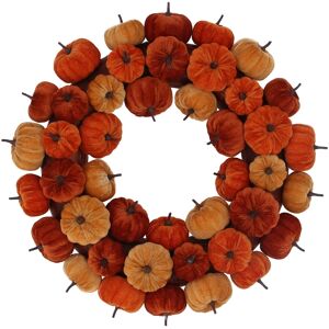 Autumn Wreath Gisela Graham Warm Toned Velvet Pumpkin Wreath Novelty Autumn Wreath Gisela Graham Warm Toned Velvet Pumpkin Wreath Novelty