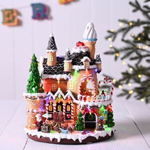 Widdop Led Gingerbread House With Rotating Characters Battery Operated 30cm Widdop Led Gingerbread House With Rotating Characters Battery Operated 30cm