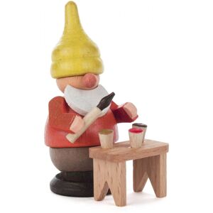 Spielwarenmacher Günther E.K. Miniature Figure Dwarf With Brush 3x5.5x2cm New Wooden Christmas Figurine Spielwarenmacher Günther E.K. Miniature Figure Dwarf With Brush 3x5.5x2cm New Wooden Christmas Figurine