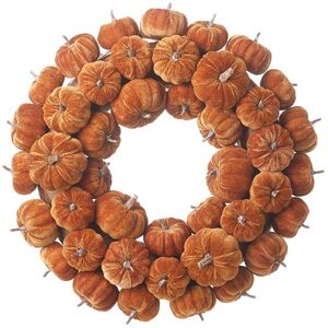 Autumn Wreath Heaven Sends Rustic Brown Velvet Pumpkin Front Door Decoration Autumn Wreath Heaven Sends Rustic Brown Velvet Pumpkin Front Door Decoration