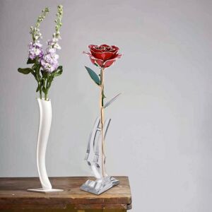 Long Stem Dipped 24k Gold Rose In Gift Box With Clear Display Stand Red Roses Long Stem Dipped 24k Gold Rose In Gift Box With Clear Display Stand Red Roses