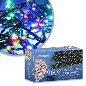 The Christmas Workshop 78460 960 Multi-Coloured Led Chaser Cluster Christmas Lights / Indoor And Out... The Christmas Workshop 78460 960 Multi-Coloured Led Chaser Cluster Christmas Lights / Indoor And Out...