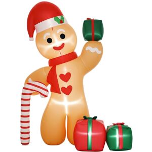 Outsunny 8ft Christmas Blow Up Gingerbread Man With Candy Cane For Party Outsunny 8ft Christmas Blow Up Gingerbread Man With Candy Cane For Party