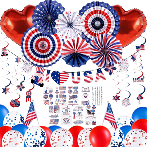 Does Not Apply 4th July Party Decorations American Flag Navy Blue Red Paper Fans Set Pom Poms S Does Not Apply 4th July Party Decorations American Flag Navy Blue Red Paper Fans Set Pom Poms S