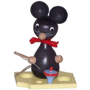 Fa. Volker Zenker Erzgebirgische Volkskunst Ganzjahresdekoration Mouse On Cheese With Gyro Height 7cm New Figurine Spring Fa. Volker Zenker Erzgebirgische Volkskunst Ganzjahresdekoration Mouse On Cheese With Gyro Height 7cm New Figurine Spring