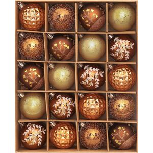 Branded Woodland Copper And Gold Christmas Ball Ornaments, 20pcs, 6cm For Christmas Tree Branded Woodland Copper And Gold Christmas Ball Ornaments, 20pcs, 6cm For Christmas Tree