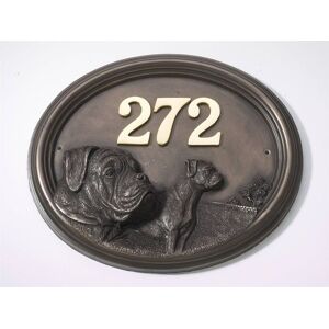Black Country Metal Works Bronze Finish Boxer Dog House Number Sign Black Country Metal Works Bronze Finish Boxer Dog House Number Sign