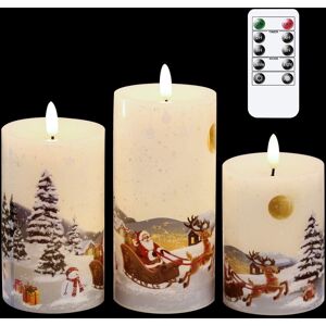 Eldnacele Christmas Flameless Candles Flickering With Remote Timer 3d Wick Snow Eldnacele Christmas Flameless Candles Flickering With Remote Timer 3d Wick Snow